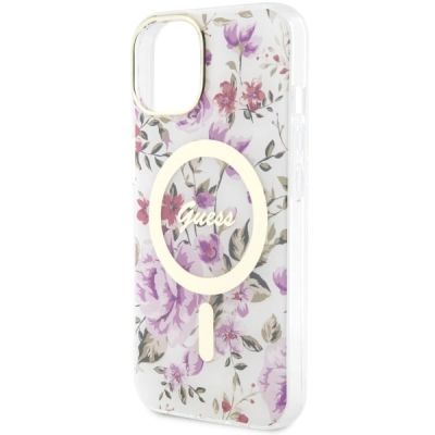 6. Guess GUHMP14MHCFWST iPhone 14 Plus 6,7" transparente Hardcase Flower MagSafe