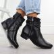 5. Schwarze Damen-Ankle-Boots aus Leder mit hohem Absatz, Modell Rieker 78656-00
