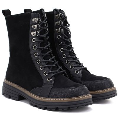 4. Schwarze Wildleder-Ankle-Boots für Damen, M.Daszyński SA259-4