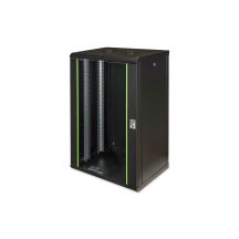 Digitus Unique 19" 20HE Wand-Netzwerkschrank 600x450 mm, Glastür, schwarz, ungeteilt, montiert, 100 kg