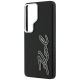 6. Karl Lagerfeld Schutzhülle mit genarbtem Logo aus Metallharz für Samsung Galaxy S26 Ultra – Schwarz