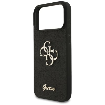 6. Guess Fixed Glitter Big 4G Hülle für iPhone 17 Pro Max / 18 Pro Max - Schwarz
