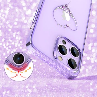 3. Silikonhülle mit Swarovski-Kristallen Kingxbar Wish Series für iPhone 14 Plus – Lila