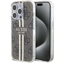 Guess IML 4G Gold Stripe Hülle für iPhone 15 Pro – braun