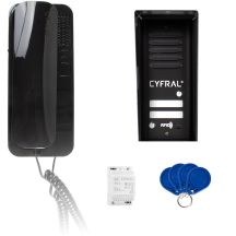 CYFRAL COSMO Gegensprechanlage für 2 Bewohner, schwarze Kassette, schwarze Gegensprechanlagen