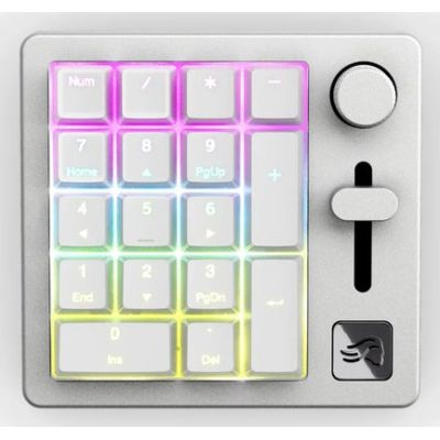 Keychron GMMK Nummernblock-Tastatur für Zuhause/Büro, USB + Funk + Bluetooth, Weiß