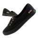 Lee Cooper Damenschuhe, sportliche schwarze Slip-On-Ballerinas