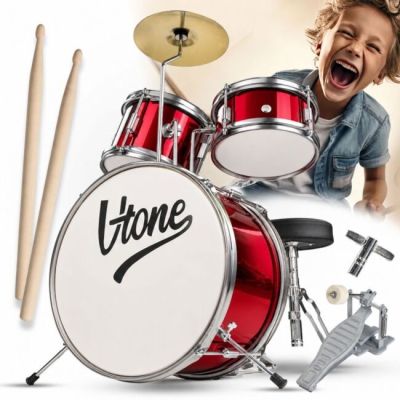 V-TONE VDJR 1 RD dreiteiliges akustisches Mini-Schlagzeugset
