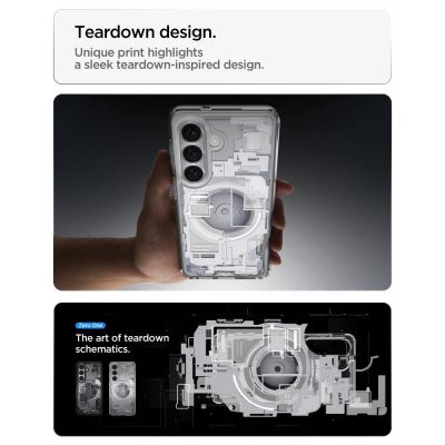 6. Spigen Ultra Hybrid Mag MagSafe Hülle für Samsung Galaxy S26+ Zero One – Transparent und Weiß