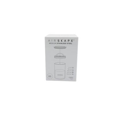 Airscape AS2007 Kaffeedose 500 g, luftdicht, Vakuum + Baumwollbeutel, weiß