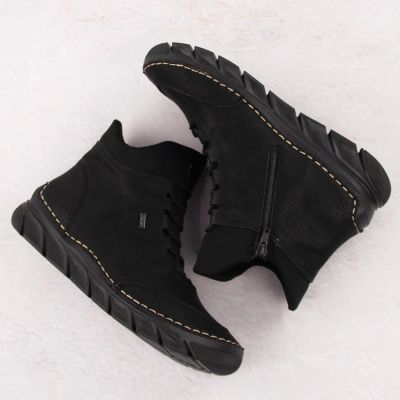 41. Gefütterte schwarze Damen-Ankle-Boots Rieker 55069-00