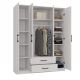 4. ROMANA KLEIDERSCHRANK 160X205 WEISS OHNE SPIEGEL