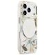 4. Guess IML Glitter Flowers Triangle MagSafe Hülle für iPhone 18 Pro Max / 17 Pro Max – weiß