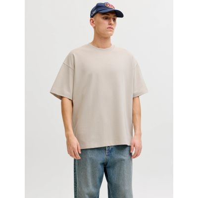 Jack&Jones Herren-T-Shirt JJEBARRON TEE SS O-NECK NOOS 12298906 MOONBEAM