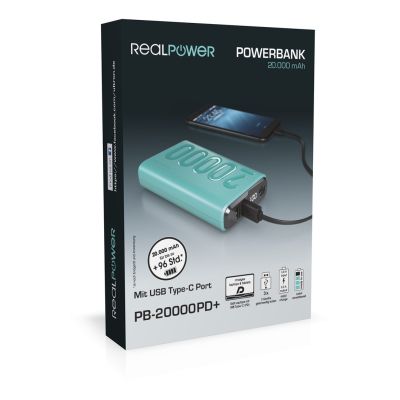 5. RealPower PB-20000PD+ Nutopia 20000 mAh Blau