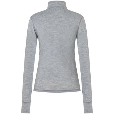 Damen-Thermo-Langarmshirt SUPER.NATURAL W TUNDRA175 ZIP 1/4 grau