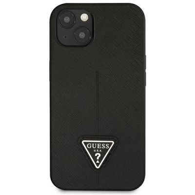 3. Guess GUHCP14MPSATLK iPhone 14 Plus 6,7 "schwarz / schwarzes Hardcase SaffianoTriangle Logo