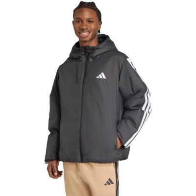 Herren adidas Essentials Climawarm 3-Streifen Isolierte Kapuzenjacke Schwarz JM4042