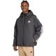 Herren adidas Essentials Climawarm 3-Streifen Isolierte Kapuzenjacke Schwarz JM4042