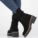 5. Damen-Ankle-Boots aus Leder, gerüscht, schwarz, Filippo DBT6402