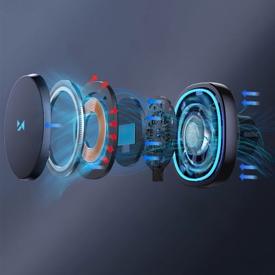 7. Wozinsky WCT5-Q6S2Y Autohalterung mit Qi/MagSafe 15W induktivem Ladegerät für Lüftungsgitter mit Ventilator - Schwarz