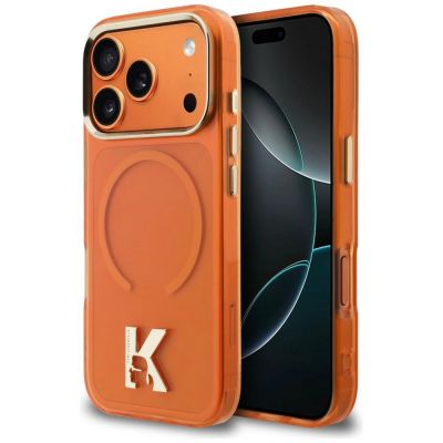 Karl Lagerfeld IML K Head Logo MagSafe Hülle für iPhone 17 Pro - Orange