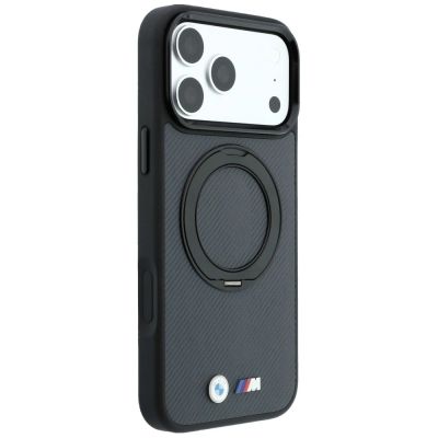 4. BMW Kevlar Ring Stand 360 MagSafe Hülle für iPhone 18 Pro Max / 17 Pro Max – Dunkelgrau