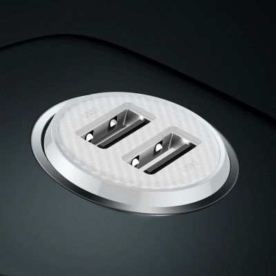 9. Baseus Grain Pro Autoladegerät 2x USB 4,8 A weiß (CCALLP-02)
