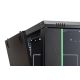 7. DYNAmic 19" 9U Rack 600x600 Wandmontage-Netzwerkschrank, Glastür, schwarz, ungeteilt, montiert, 60 kg