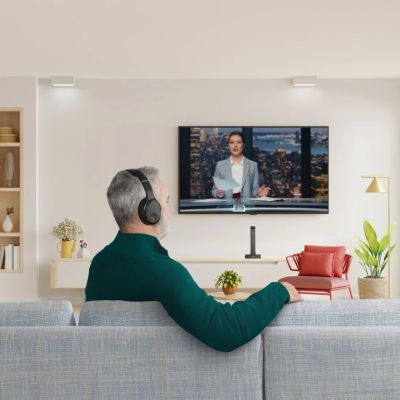 Hama 00221848 Kabelgebundener und kabelloser Bluetooth-Kopfhörer/Headset für TV, Schwarz