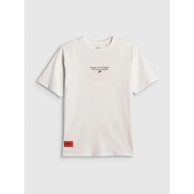 5. Locker geschnittenes Jungen-T-Shirt mit Aufdruck 4F 4FJRSS26TTSHM3835-10S