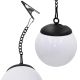 30. Solarlampe, Kugelleuchte aus Kunststoff mit Clip, 10 x 30 cm, 2er-Set
