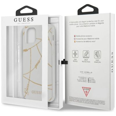 10. Guess Gold Chain Collection iPhone 12 Pro Max 6,7" Hülle - Weiß