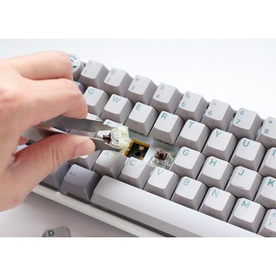 6. Ducky One 3 Mini Mist Grey Gaming-Tastatur USB US-Englisch Grau