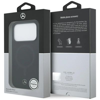8. Mercedes Plain MagSafe Case aus glattem Leder für iPhone 17 Pro – Schwarz