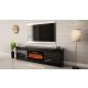 7. GRANERO TV-Schrank + Kamin 200x56,7x35 Schwarz/Schwarz-Kombination