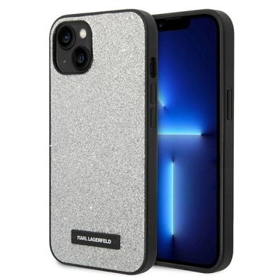 Karl Lagerfeld KLHCP14MG2ELS iPhone 14 Plus 6.7" Hardcase Silber / Silber Glitter Plaque Logo