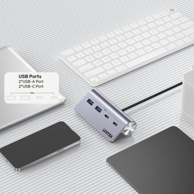 6. UNITEK ALUMINIUM-HUB USB-A/C 2X USBA 2X USBC 5GBP