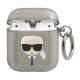 Karl Lagerfeld Glitzer Karl's Head Case für AirPods 1/2 - Schwarz
