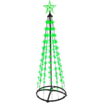 19. DEKORATIVER WEIHNACHTSBAUM 154 LED RGB 150 CM SCHWARZ