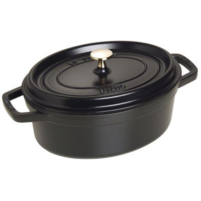 Ovaler Gusseisentopf Staub – 3,2 l, Schwarz