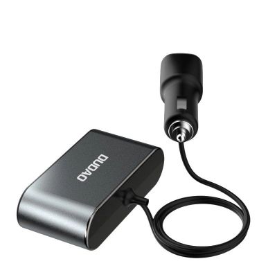 2. Dudao Autoladegerät 2x USB / 3x Zigarettenanzünder-Splitter schwarz (R1Pro schwarz)
