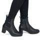 12. Damen-Ankle-Boots aus Leder mit Absatz, gefüttert, schwarz, Rieker 77651-00