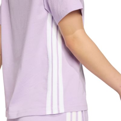 12. adidas Essentials 3-Streifen Baumwolle Damen T-Shirt Helllila JX7619