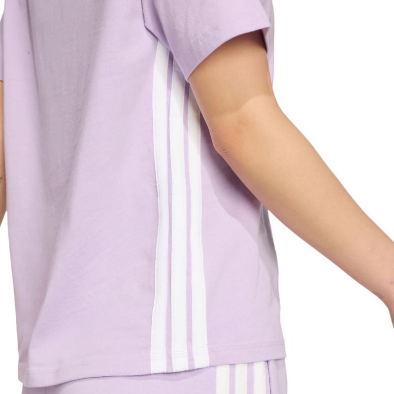 12. adidas Essentials 3-Streifen Baumwolle Damen T-Shirt Helllila JX7619