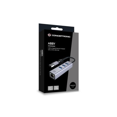 5. Conceptronic ABBY25G Dockingstation, kabelgebunden, USB 3.2 Gen 1 (3.1 Gen 1), Typ-A + Typ-C, Grau