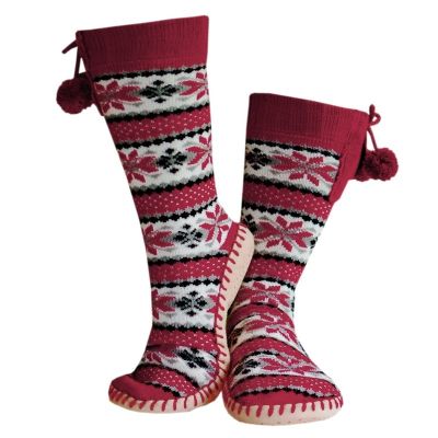 20. GLOVII BEHEIZBARE HAUSSCHUHE MIT SOCKEN, GRÖSSE 40-44, NORWEGISCHES MUSTER, INKLUSIVE BATTERIEN UND LADEKABEL, GQ5L
