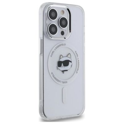 4. Karl Lagerfeld IML Metal Choupette Head MagSafe iPhone 14 Pro Hülle - Weiß