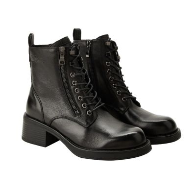 3. Lee Cooper Damenschuhe, Stiefeletten, schwarz, mit Reißverschluss, Naturleder