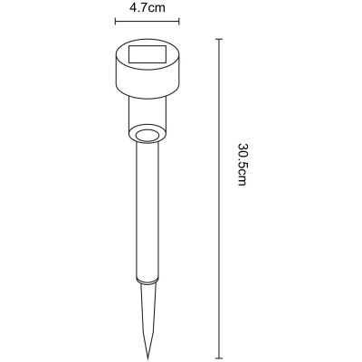 6. Solar-Kunststofflampe 4,5 x 31 cm LED - 4er-Set